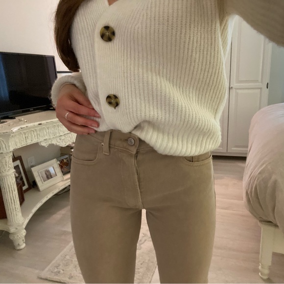 Beige / tan high waisted straight leg jeans - Picture 4 of 10